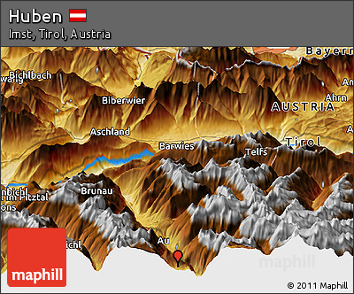 Physical Panoramic Map of Huben