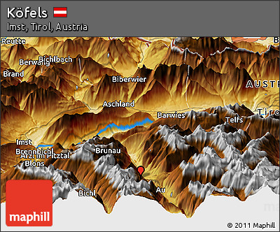 Physical Panoramic Map of Köfels