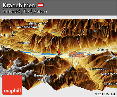 Physical Panoramic Map of Kranebitten