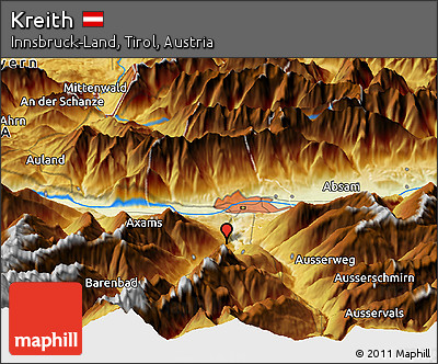 Physical Panoramic Map of Kreith