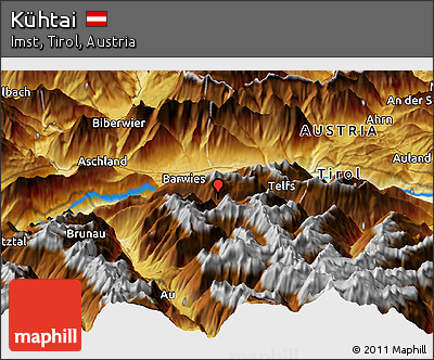 Physical Panoramic Map of Kühtai