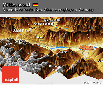 Physical Panoramic Map of Mittenwald