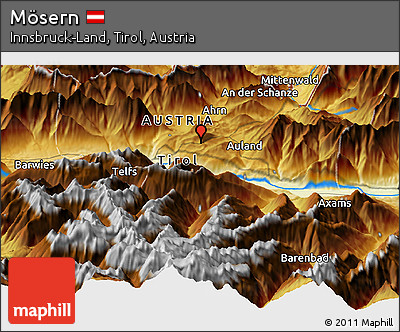 Physical Panoramic Map of Mösern