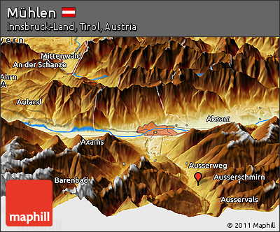 Physical Panoramic Map of Mühlen