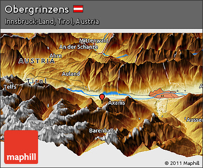 Physical Panoramic Map of Obergrinzens
