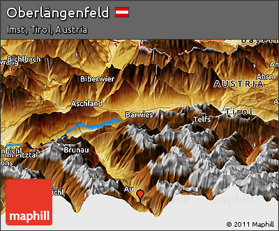 Physical Panoramic Map of Oberlängenfeld