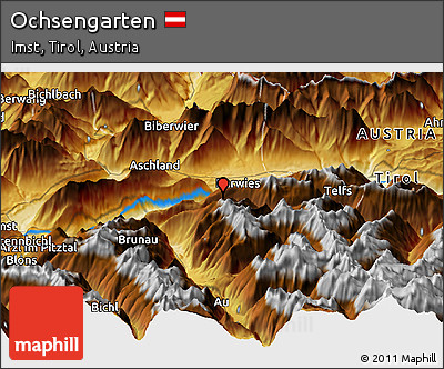 Physical Panoramic Map of Ochsengarten