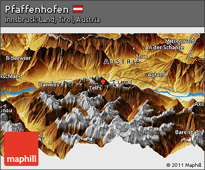 Physical Panoramic Map of Pfaffenhofen