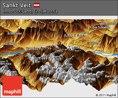 Physical Panoramic Map of Sankt Veit