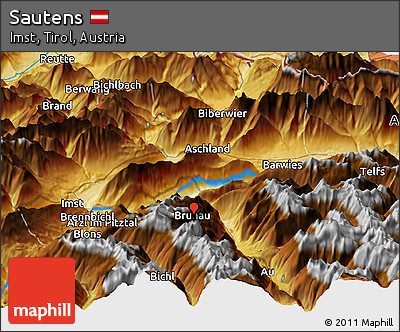 Physical Panoramic Map of Sautens