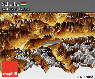Physical Panoramic Map of Scheibe