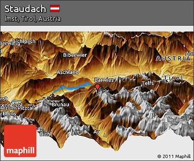 Physical Panoramic Map of Staudach