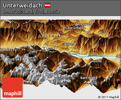 Physical Panoramic Map of Unterweidach