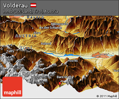 Physical Panoramic Map of Volderau