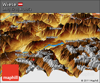Physical Panoramic Map of Wiese