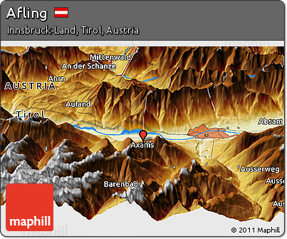 Physical Panoramic Map of Afling