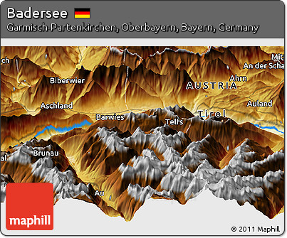 Physical Panoramic Map of Badersee