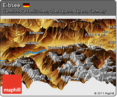 Physical Panoramic Map of Eibsee