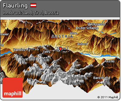 Physical Panoramic Map of Flaurling