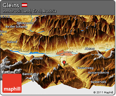 Physical Panoramic Map of Gleins