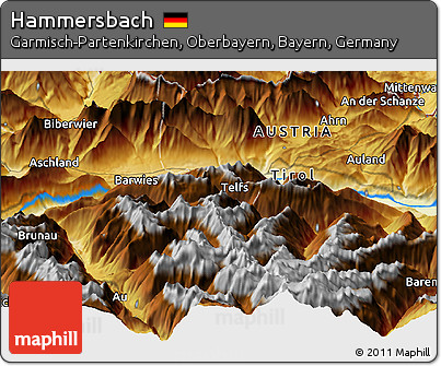 Physical Panoramic Map of Hammersbach