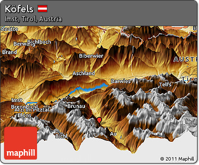 Physical Panoramic Map of Köfels