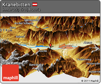 Physical Panoramic Map of Kranebitten