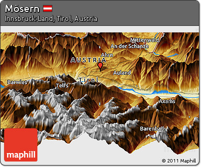 Physical Panoramic Map of Mösern