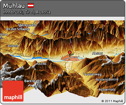 Physical Panoramic Map of Mühlau