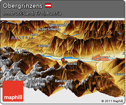 Physical Panoramic Map of Obergrinzens