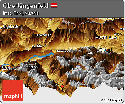 Physical Panoramic Map of Oberlängenfeld