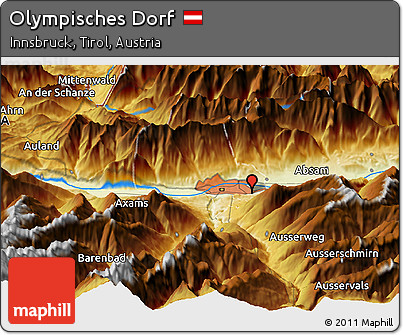 Physical Panoramic Map of Olympisches Dorf