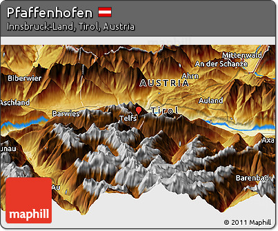 Physical Panoramic Map of Pfaffenhofen