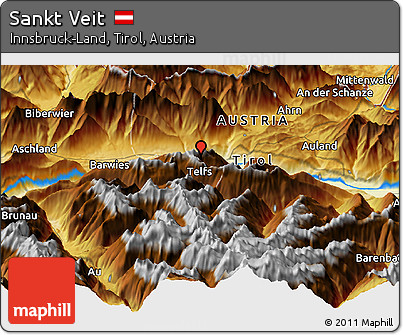 Physical Panoramic Map of Sankt Veit