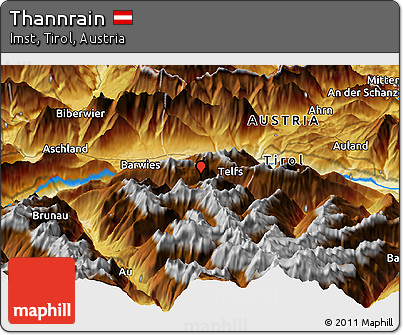 Physical Panoramic Map of Thannrain