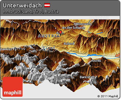 Physical Panoramic Map of Unterweidach