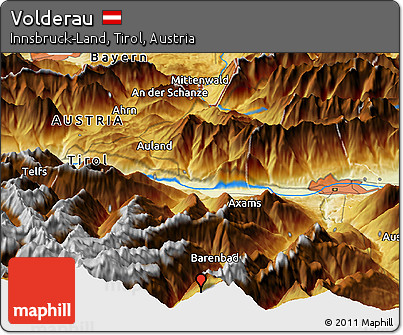 Physical Panoramic Map of Volderau