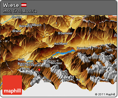Physical Panoramic Map of Wiese