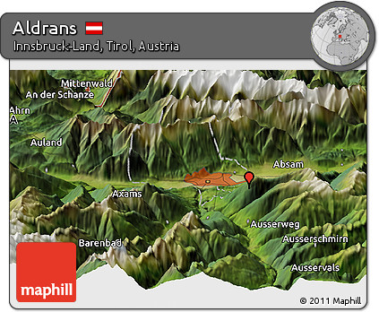 Satellite Panoramic Map of Aldrans