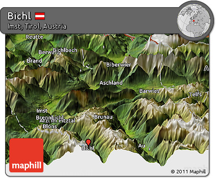 Satellite Panoramic Map of Bichl