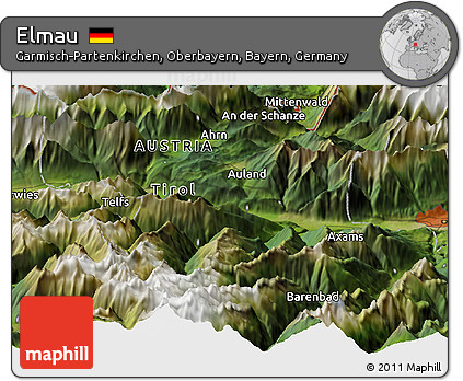 Satellite Panoramic Map of Elmau