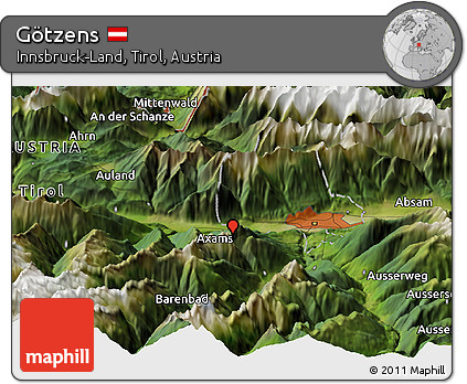 Satellite Panoramic Map of Götzens