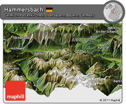 Satellite Panoramic Map of Hammersbach
