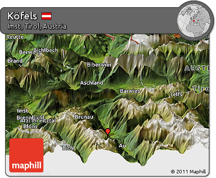 Satellite Panoramic Map of Köfels