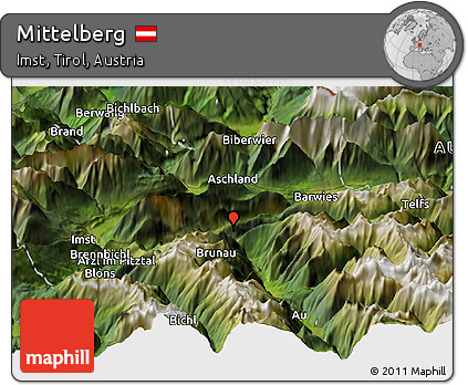 Satellite Panoramic Map of Mittelberg