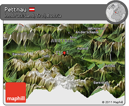 Satellite Panoramic Map of Pettnau
