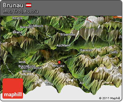 Satellite Panoramic Map of Brunau