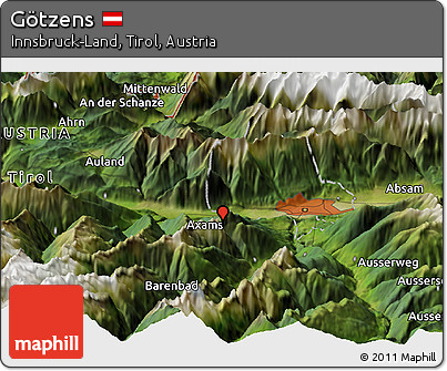 Satellite Panoramic Map of Götzens