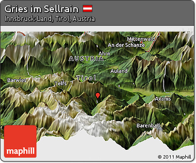 Satellite Panoramic Map of Gries Im Sellrain