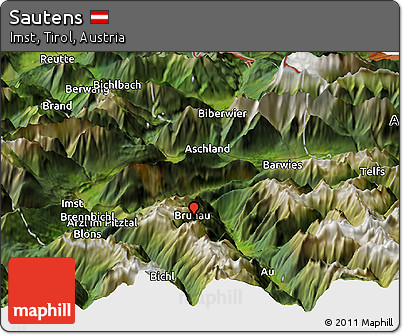 Satellite Panoramic Map of Sautens